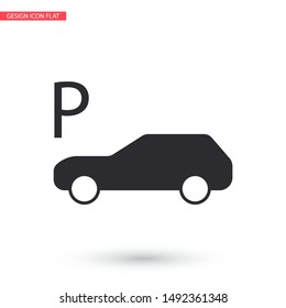 Vector car parking Icon . Lorem Ipsum Illustration design