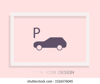 Vector car parking Icon . Lorem Ipsum Illustration design