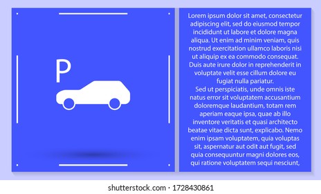 Vector Parkplatz Icon. Lorem Ipsum Illustration Design
