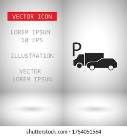Icono de estacionamiento de vehículos vectores. Lorem Ipsum Diseño de ilustración