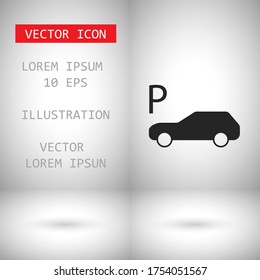 Vector car parking Icon . Lorem Ipsum Illustration design