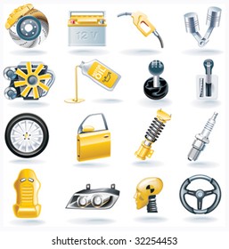 Vector car parts icon set