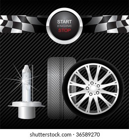 Vector Car Parts. (Only Gradient Used)