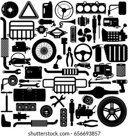 Vector Car Parts Pictogram