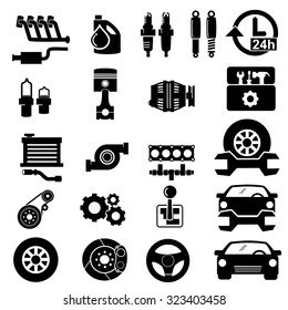 Vector car parts set icons 