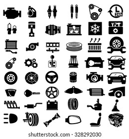 Vector car parts set icons 