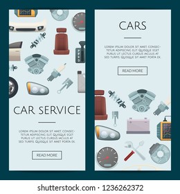 Vector car parts web banner templates illustration