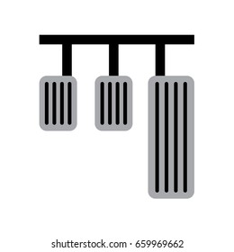 Vector car pedals illustration. Accelerator, brake and clutch pedals. Manual Transmission.