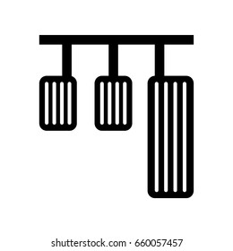 Vector car pedals illustration. Accelerator, brake and clutch pedals. Manual Transmission.