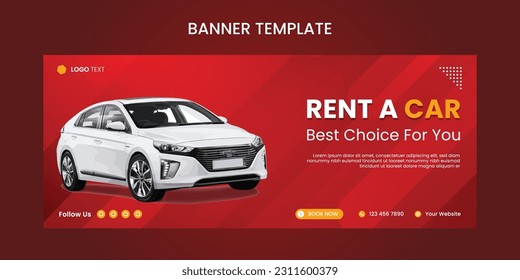 Vector car rental banner template