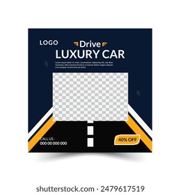 Vector car rental social media post   template