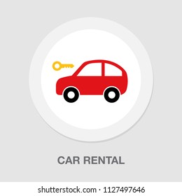 Vector car rentals label, logo, icon, emblem. Concept image for automobile repair service, spare parts store, rent a car