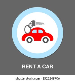 Vector car rentals label, logo, icon, emblem. Concept image for automobile repair service, spare parts store, rent a car