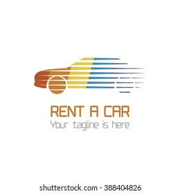 Vector car rentals label, logo, symbol, sign. Graphic design element for business related to car service, parts, decoration, rent