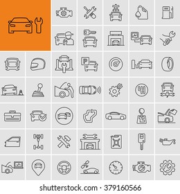 Vector car repair service icons set 