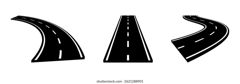 Iconos aislados de la carretera del coche de Vector