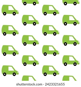 Vector car seamless pattern. Cute cartoon flat hand drawn illustration. Background for children.