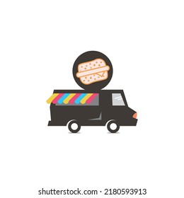 vector car for selling drinks and food, vector illustration.