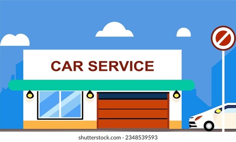 Ilustración plana del servicio de vehículo vector.