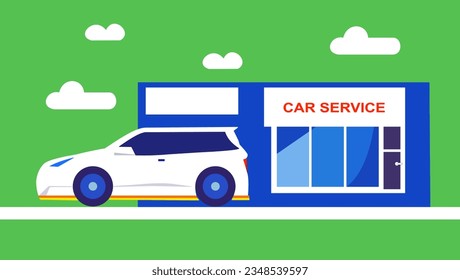 Ilustración plana del servicio de vehículo vector.