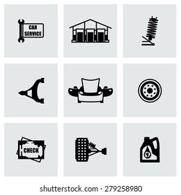 Vector Car service icon set on gray background