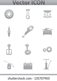 Vector car set icons. auto service square