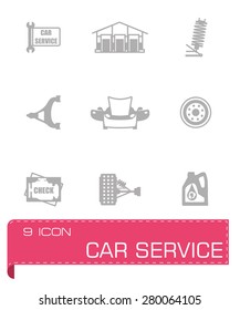 Vector Car sevice icon set on grey background