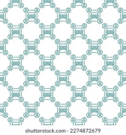 Vector Car Sharing or Rental concept linear seamless pattern