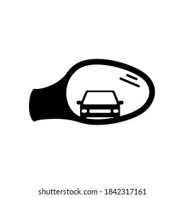 Vector Car Side View Mirror Icon, Wing Mirror, Rear View, Backside View Flat Illustration Symbol On Isolated White Background For UI/UX And Website.