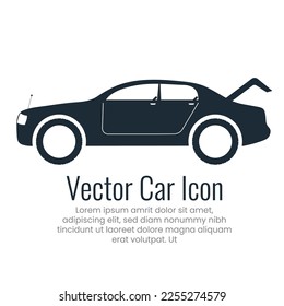 Vector car silhouette, An icon for creating brand, Vector vehicle silhouette