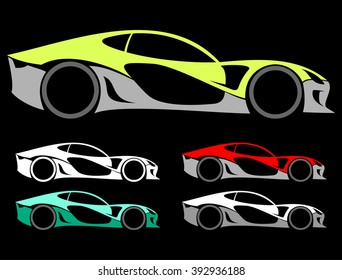 Vector car silhouette set