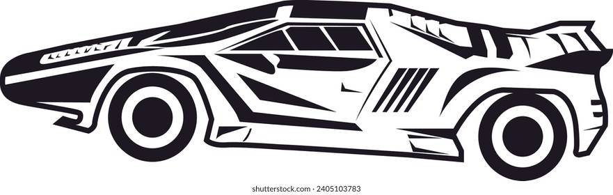 vector car silhouettes white and black