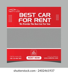 Vector Car social media post template