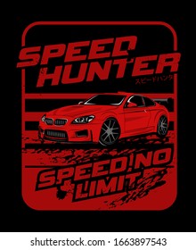 Vector car speed hunter racing for t-shirt