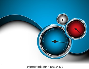 Vector car speedometer. Abstract background. Clip-art