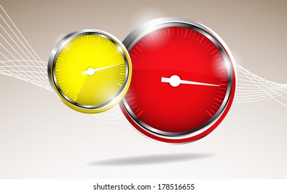 Vector car speedometer. Abstract background. Clip-art