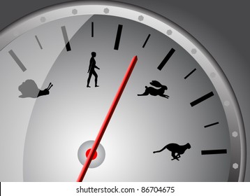 vector car speedometer  with animal and human icons