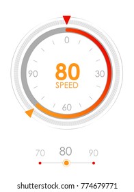 Vector car speedometer interface. Dashboard panel for transport automobile illustration.