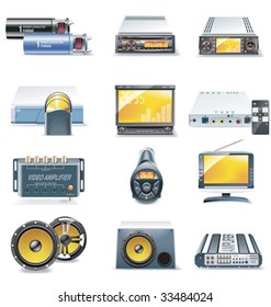 Vector Car Stereo Systems Icons