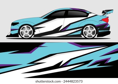 vector car sticker design Graphic abstract line racing background kit design for vehicle, racing car, rally