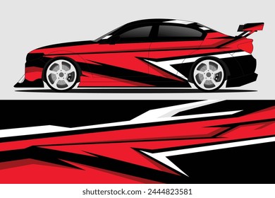 vector car sticker design Graphic abstract line racing background kit design for vehicle, racing car, rally