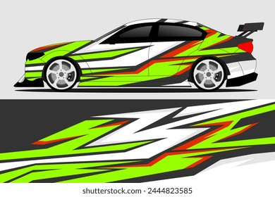 vector car sticker design Graphic abstract line racing background kit design for vehicle, racing car, rally