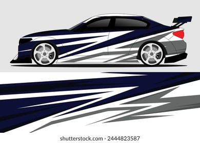 Diseño de pegatina de coche de Vector Diseño gráfico abstracto de fondo de carreras de línea para vehículo, coche de carreras, rally