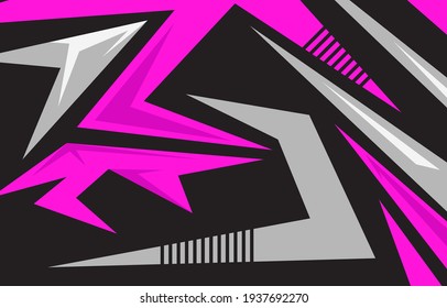 Vector car sticker design. Racing backgrounds for vinyl wrap, race cars, rally, adventure, livery and stickers. Vector graphics. Neon texture pattern.