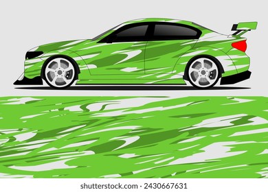 diseño de envoltura de pegatina de coche de vector para coche de carreras