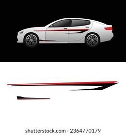 vector car strip decal. modern line car decal. car background decals