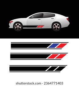 vector car strip decal. modern line car decal. car background decals