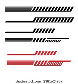 vector car strip decal. striped car livery decal