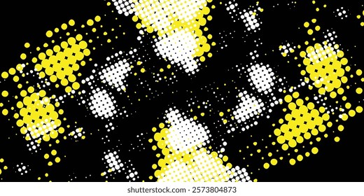 Vector car style halftone design with a combination of 3 colors black, white and yellow, eps 10.
