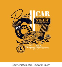 vector car for t shirt, vector race car international race design graphic illustration